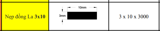 Nẹp Đồng La 3 X 10 – Nẹp Chỉ Ron Đá