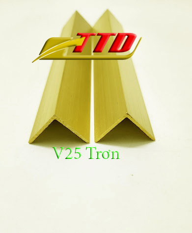 Nẹp Đồng V25 Trơn - Nẹp Mũi Bậc Cầu Thang